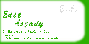 edit aszody business card